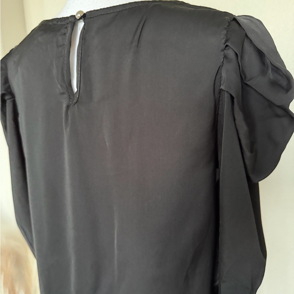 NWT Ces Femme - Black Princess Sleeve Blouse - 2 - Picture 11 of 17